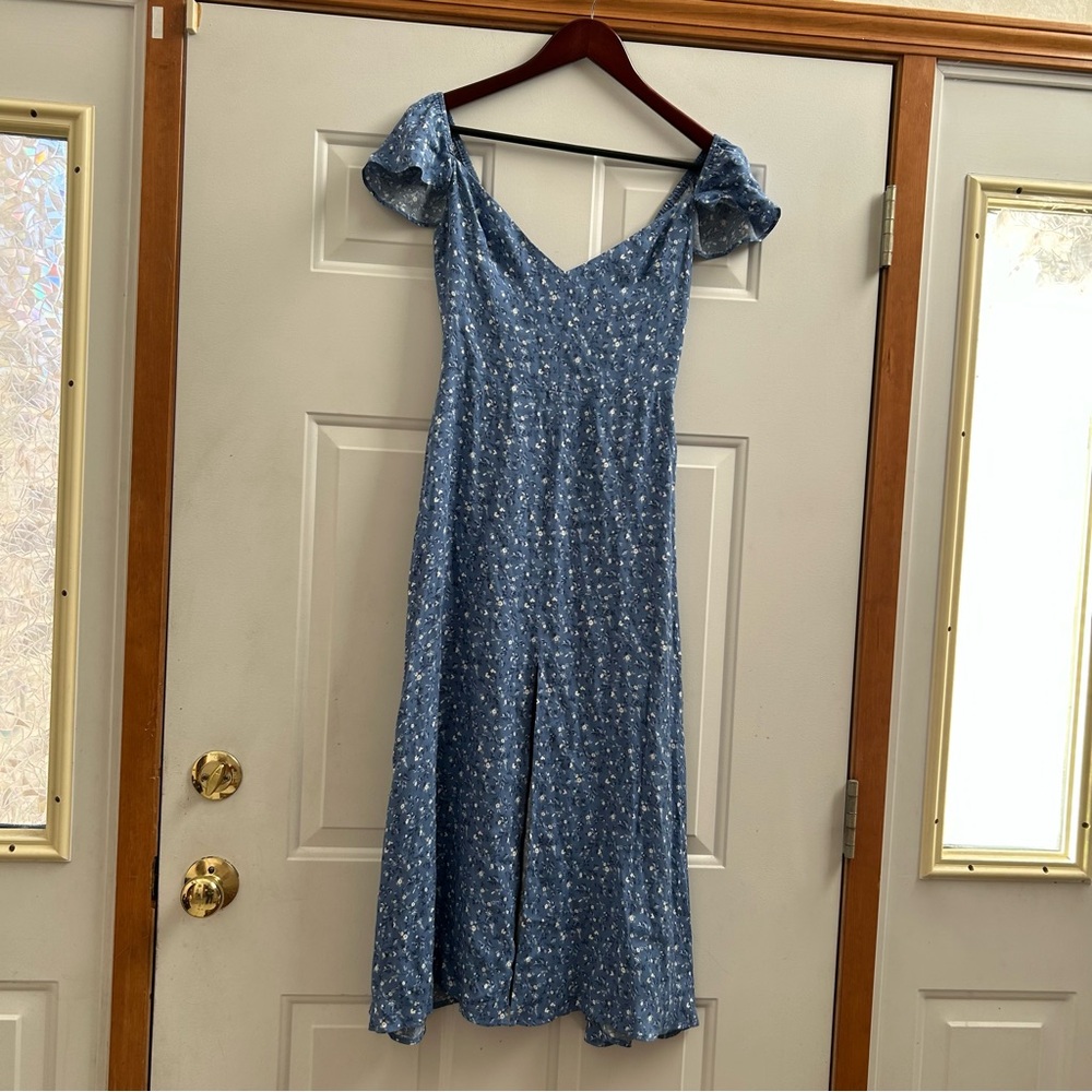 Super Cute and Flattering! Reformation Baxley Dress in Blue Eve Womens Size 2 - Picture 9 of 14